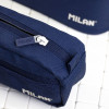 Trousse - Scolaire - Bleu - Rectangulaire - 2 fermetures éclair - Milan