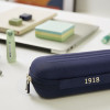 Trousse - Scolaire - Bleu marine - Ovale - Rigide - Résistante - 20x9x6,7cm