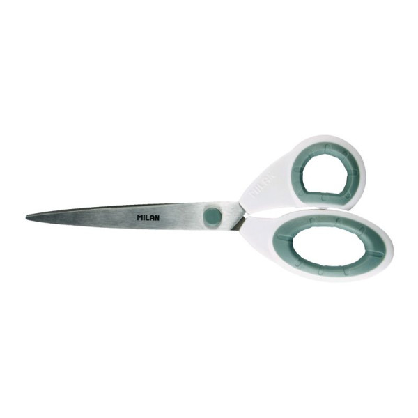Ciseaux de bureau - Blanc - Lame acier inox - 22cm - Ergonomique - Résistant