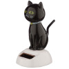 Figurine - Chat noir - Porte bonheur - Décoration - Fonctionne à l'énergie solaire