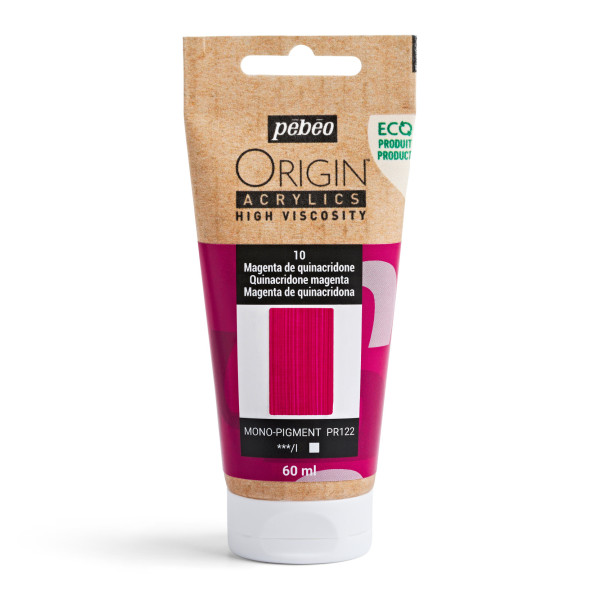 photo-Peinture acrylique - Magenta Quinacridone - 10 - Haute viscosité - Pébéo - Origin acrylics - 60ml
