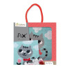 photo-Canevas - Enfant - Point de croix - Chat - 14x14xcm - Fils et aiguilles