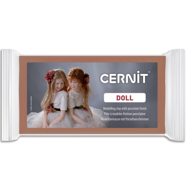 photo - Pâte polymère - A cuire - Pâte à modeler - Finition porcelaine - Caramel - Bloc de 500g - Cernit - Doll collection