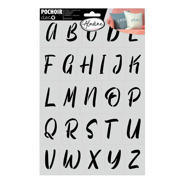 photo-Pochoir - Alphabet 3 - Tout support - 20x30 cm - Aladine