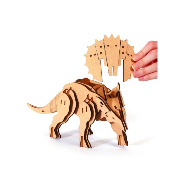 Maquette - Puzzle - 3D - En bois - Triceratops - 55 pièces - Dès 8 ans