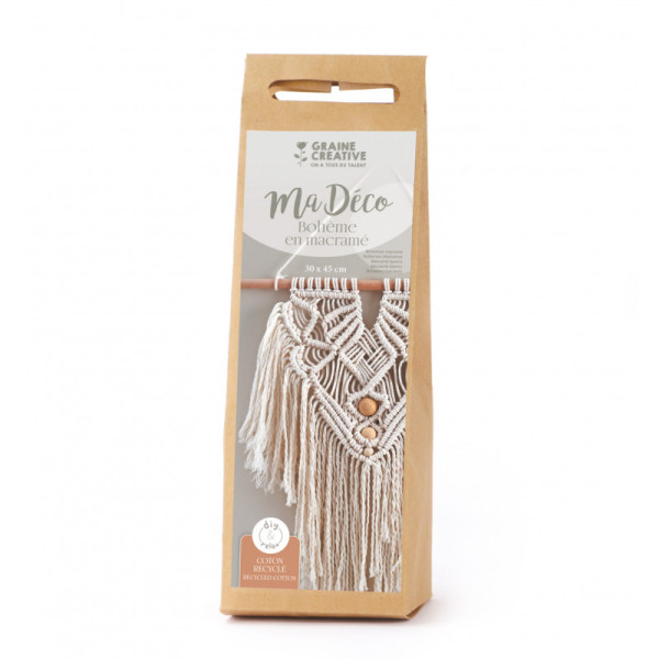 photo - Kit créatif - Macramé - Bohème - À suspendre - Accessoires inclus - Graine créative