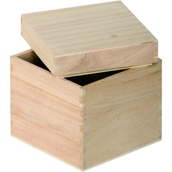 Boîte - Carré - Bois - A personnaliser - 12x12x12cm - Artemio