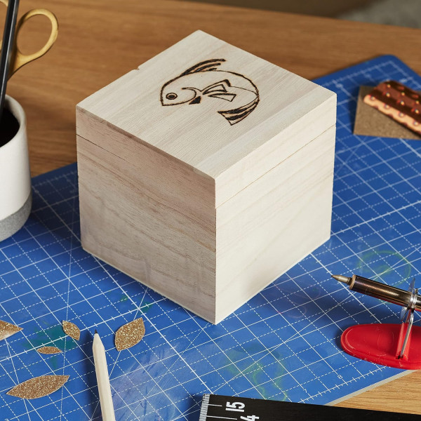 Boîte - Carré - Bois - A personnaliser - 12x12x12cm - Artemio
