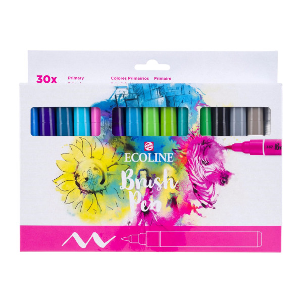 photo - Lot De 30 Feutres Pinceaux Aquarelle Transparente Concentré - Ecoline Brush Pens - Royal Talens