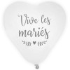 photo - 8 Ballons - Forme de cœur - Blanc - Vive les mariés - Décoration - Mariage - A gonfler