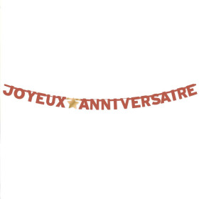 Guirlande lettres - Joyeux anniversaire - Terracotta - Décoration - 300cm