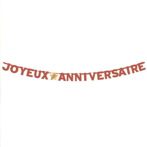 Guirlande lettres - Joyeux anniversaire - Terracotta - Décoration - 300cm