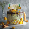 Décoration gâteau - Motif tropical - Joyeuse retraite - 17x13cm - Tropical party