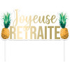 Décoration gâteau - Motif tropical - Joyeuse retraite - 17x13cm - Tropical party