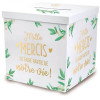 Urne - Blanche et dorée - Carré - Mille mercis - Mariage - Carton - 20x20x20cm