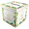 Urne - Motif tropical - Carré - Joyeuse retraite - Cagnotte - Carton - 20x20x20cm - Tropical party