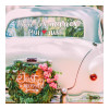 Sticker pour voiture - Vitre - Blanc et rouge - Vive les mariés - Décoration - Mariage - 70x20cm