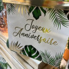 Urne - Motif tropical - Carré - Joyeux anniversaire - Cagnotte - Carton - 20x20x20cm - Tropical party