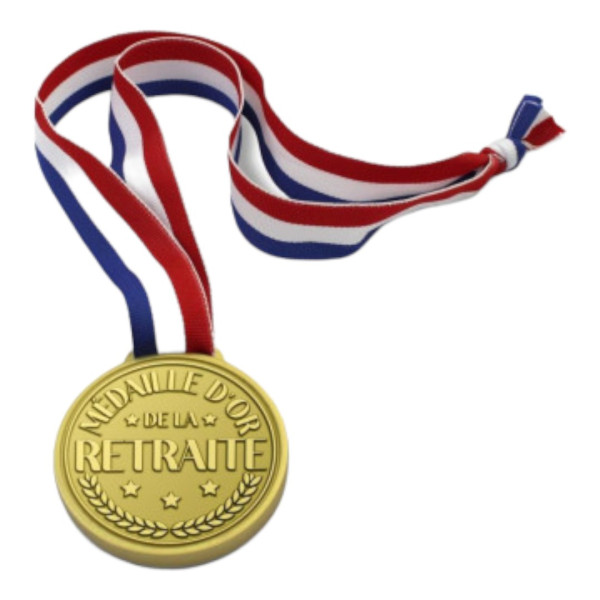 Médaille d'or - Métal - Célébration - Fête - Retraite - Idée cadeau - Humour - 6.5cm de diamètre