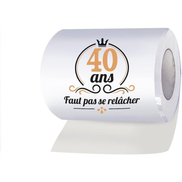Papier toilette - Décoré - 40ans - Humour - Idée cadeau - Fête - Anniversaire - PQ royal