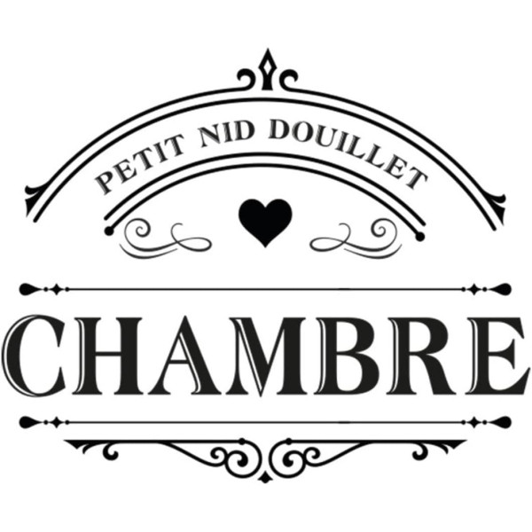 photo - Sticker de porte - Noir - Chambre - Petit nid douillet - Décoration - Intérieur