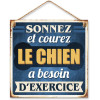 photo-Plaque vintage - Sonnez et courez - Métal - 20x20cm - A suspendre - Décoration