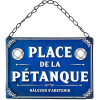 photo-Plaque vintage - Place de la pétanque - Métal - 20x14cm - A suspendre - Décoration