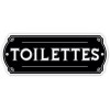 photo-Plaque vintage - Toilettes - Métal - 7,5x19cm - A fixer - Décoration - Maison