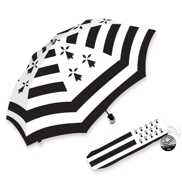 photo-Parapluie - Petit modèle - Pliable - Drapeau breton - Pluie - Bretagne