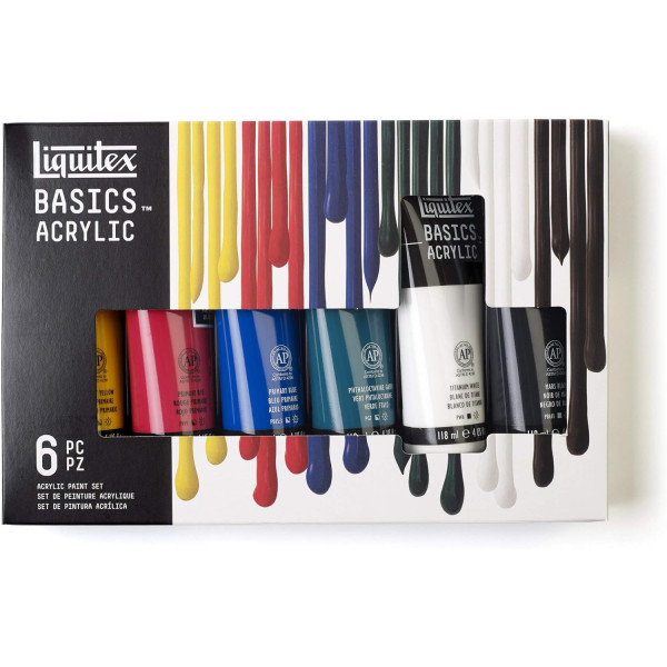 photo - Peinture acrylique - Liquitex - Basics Acrylic - Coffret 6 tubes de 118ml - Assortiment