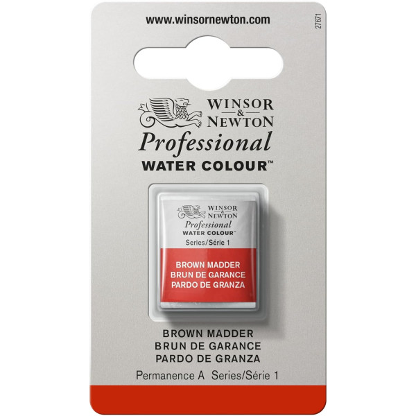 Aquarelle Professionnelle Extra-Fine - 1/2 Godet - Brun de garance - 56 - Winsor Et Newton