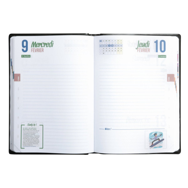 Agenda - 2026/2027 - Etudiant - Noir - 1page par jour - Septembre à septembre - Exacompta