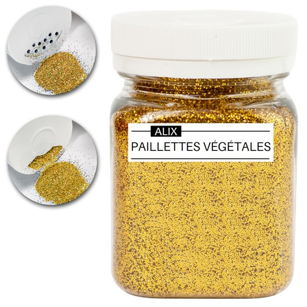 photo-Paillettes - Or - Biodégradable - Végétal - Loisirs créatifs - Carterie - Pot 35g