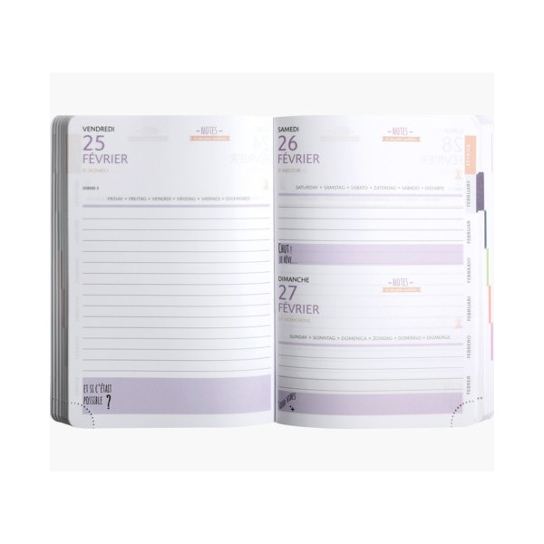 Agenda - 2026/2027 - Scolaire - Rose pastel - 1jour par page - Septembre à Septembre - Exacompta