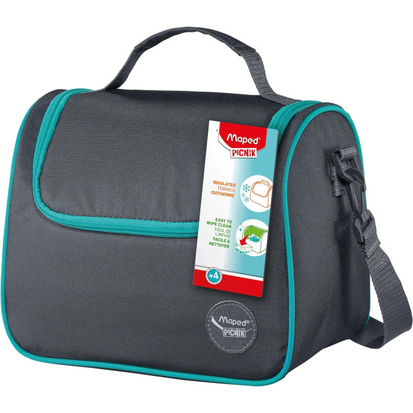 Sac à déjeuner et goûter - Isotherme - Bleu/Gris - Avec bandoulière - Picnik - Maped