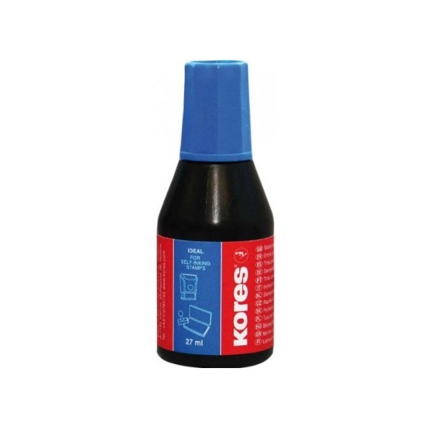 photo-Flacon encre pour encreur - Bleu - Indélébile - Séchage rapide - 27ml - Kores
