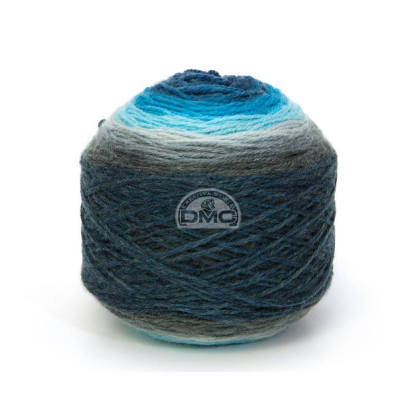 Pelote de laine - DMC - Révélation - Laine + acrylique + polyester - Couleurs bleues - Tricot - Crochet