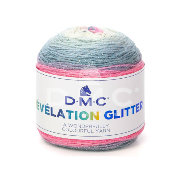 photo-Pelote de laine - DMC - Révélation glitter - Laine, acrylique, polyester - Tricot - Crochet