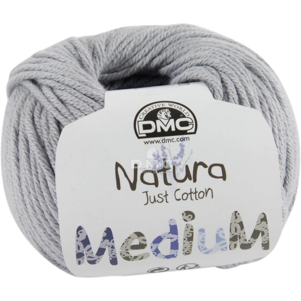 photo-Pelote - 100% coton - Gris - Epais - DMC - Natura Médium - Tricot - Crochet