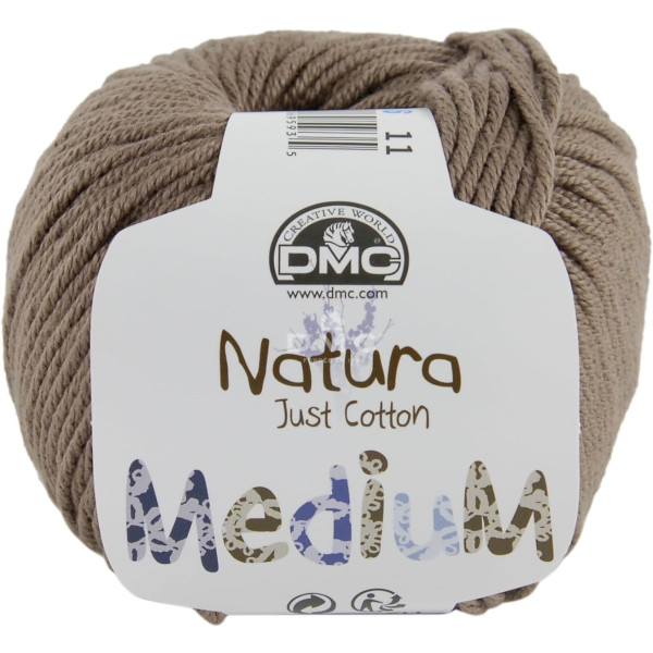 photo-Pelote - 100% coton - Taupe - Epais - DMC - Natura Médium - Tricot - Crochet