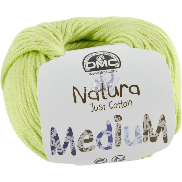 photo-Pelote - 100% coton - Vert anis - Epais - DMC - Natura Médium - Tricot - Crochet
