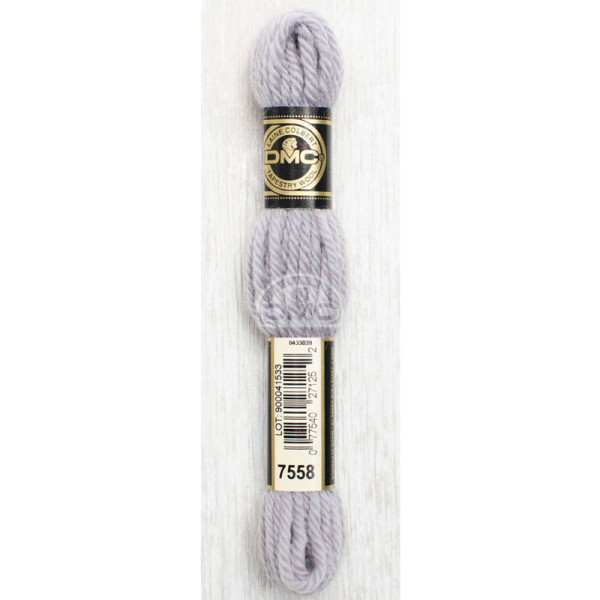 photo-Fil de laine - DMC - Laine Colbert - 100% laine - Chrome métallisé gris clair - 7558 - Canevas