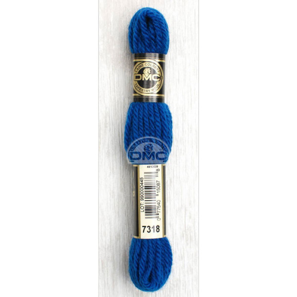 photo-Fil de laine - DMC - Laine Colbert - 100% laine - Bleu riche - 7318 - Canevas
