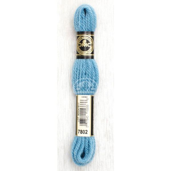 photo-Fil de laine - DMC - Laine Colbert - 100% laine - Bleu moyen - 7802 - Canevas