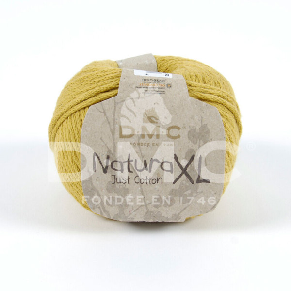 photo-Pelote - 100% coton peigné - Jaune - NX92 - Très épais - DMC - Natura XL - Tricot - Crochet