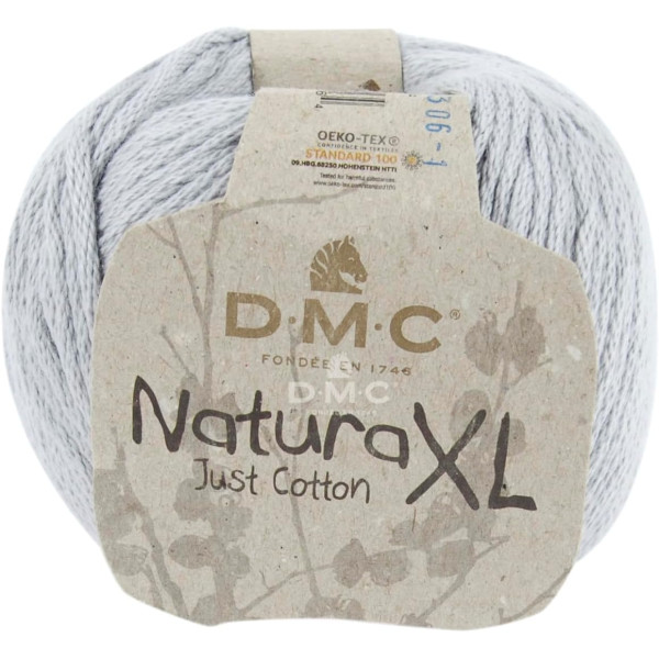 PHOTO-Pelote - 100% coton peigné - Gris - NX12 - Très épais - DMC - Natura XL - Tricot - Crochet