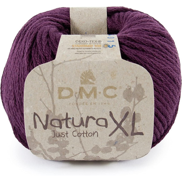 photo-Pelote - 100% coton peigné - Prune - XN06 - Très épais - DMC - Natura XL - Tricot - Crochet