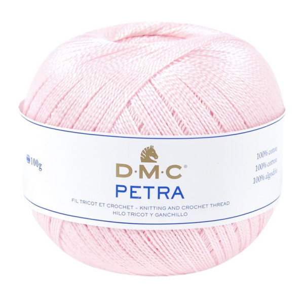 photo-Pelote de laine - 100% coton - Rose pâle - 54461 - DMC - Petra - Longues fibres
