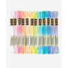 Fils de laine - 12 échevettes - Fil mouliné - DMC - Coloris pastels - Broderie - Point de croix