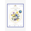 photo-Kit point de croix - Violettes - Fleurs - Toile imprimé, fils, aiguilles, tambour - DMC
